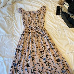 long pink floral american eagle dress price negotiable
